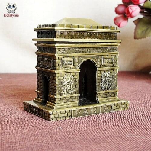 BOLAFYNIA Alloy Crafts Paris Arc de Triomphe model toy children toy for Christmas birthday gift crafts