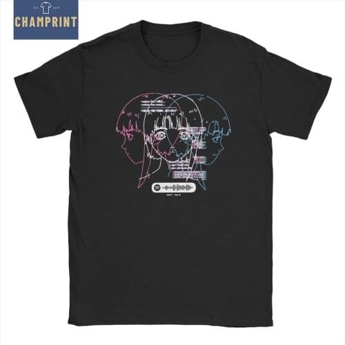 Serial Experiments Lain T-Shirts Men Anime Funny Pure Cotton Tee Shirt O Neck Short Sleeve T Shirts Unique Clothes