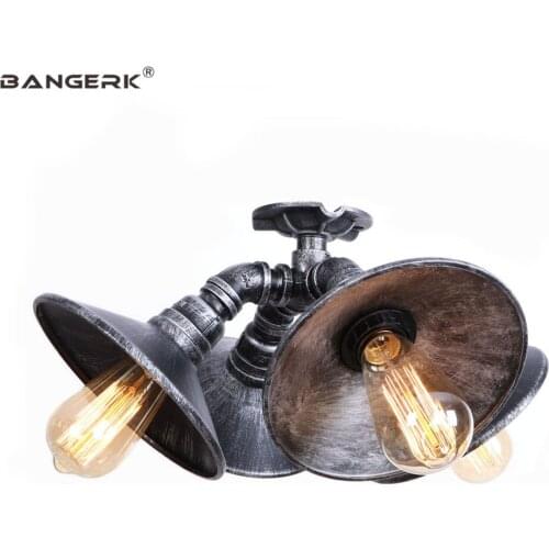 Industrial Loft Decor LED Ceiling Lamp Vintage Lights Edison American Water Pipe Ceiling Lights Iron Home Lighting Luminarias