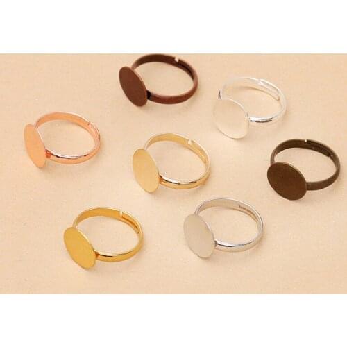 30pcs/lot Adjustable Blank Ring Settings Fit Dia 6 8 10 mm Glass Cabochons Settings Diy Jewelry Making