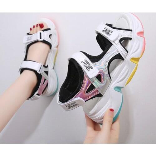 XL 35- 42 Womens Sandals Womens White Summer Platform Sandals Womens Fashion Casual Platform Sports Sandals