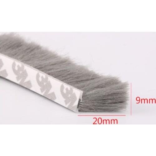 Fin Seal Brush Self Adhesive Weather Strip Felt Draught Excluder Sliding Window Door Brush Seal 9mm x 20mm 5m White Brown Gray