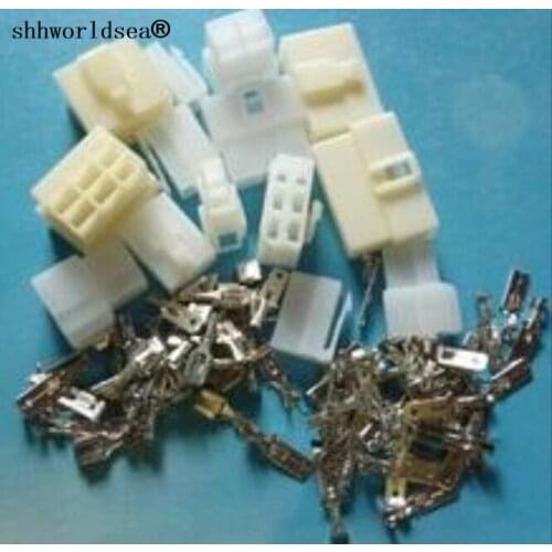Shhworldsea 25sets 6.3mm 6.3 2&3&4&6&9 Way/pin Electrical Connector plug Kits(5sets*2/3/4/6/9 Pin) for Motorcycle Car ect