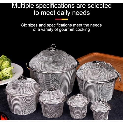 304 Stainless Steel Tea Strainer Infuser Kitchen Tools Seasoning Ball Mesh Spice Cooking Herbal Tea Tea Tools Ball With Chain