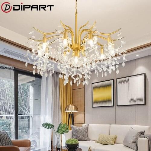 Modern Nordic LED Crystal ChandeliersG old Black Chandelier Luxury Lighting Kitchen Dining Living room Bedroom Lamp lustre