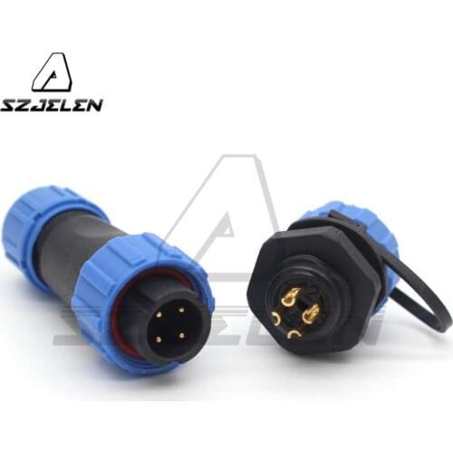 SP13 13mm 4 pin waterproof connector, aviation connector plug socket , LED waterproof connector 4 pins IP68