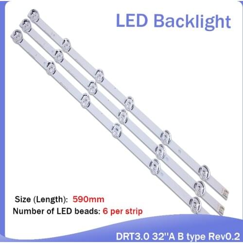 100%New 3 PCS(2*A 1*B) LED backlight strip for LGIT A B LG innotek DRT 3.0 32"A B WOREE TV 32MB25V 6916l-1974A 1975A 2223A