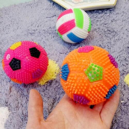 LED Flashing Light Up Color Changing Sound Bouncing Funny Pet Dogs Ball Toy