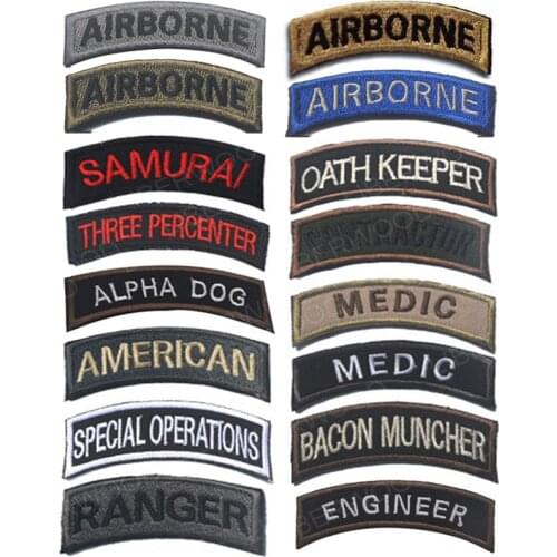 SPECIAL OPERATIONS Embroidered Tactical Patch ENGINEER Shoulder Tab Badge Ranger ALPHA DOG Applique DIY Patches for Clothing