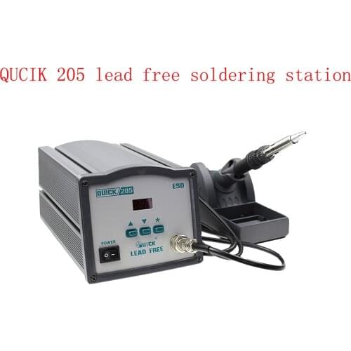 150W High-Power Lead-Free Soldering Station Digital Display Thermostat Soldering Pen High-Frequency Rework Station QUICK 205