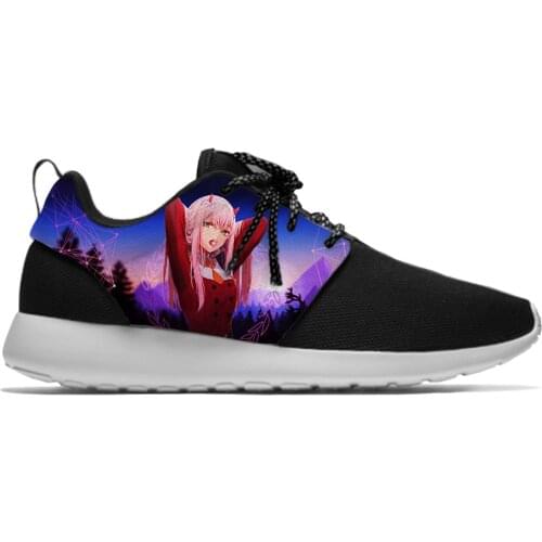Japanese Anime Manga Darling In The Franxx Zero Two Sport Running Shoes Lightweight Breathable 3D Print Men Women Mesh Sneakers