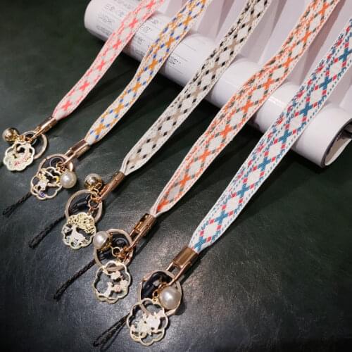 Mobile phone lanyard hanging neck pendant female mobile phone case hanging neck strap Chinese style hand-woven pendant keychain