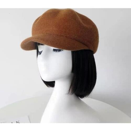 Winter Wool Hats For Women Solid Plain Octagonal Newsboy Cap Men Ladies Casual Wool Hat Winter Beret Women Painter Cap