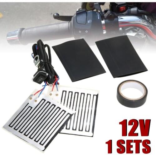 1pair 12V 10W Motorcycle Heated Grip Inserts Heating Handlebar Grip Warmer + Three-Speed Adjustable Switch