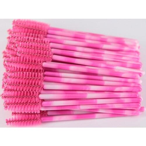 1000pcs Make Up Brush Synthetic Fiber Disposable Eyelash Brush Mascara Cosmetic Makeup Tool Red Brush Bar Pink Brush Head