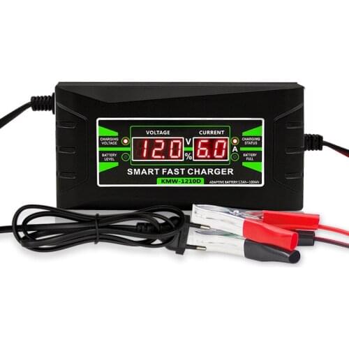 10A/6A Smart EU Fast Car Battery Charger 12 V Volt Lead-Acid Batteries Motor Motorcycle Batteries Power Charging LCD Display