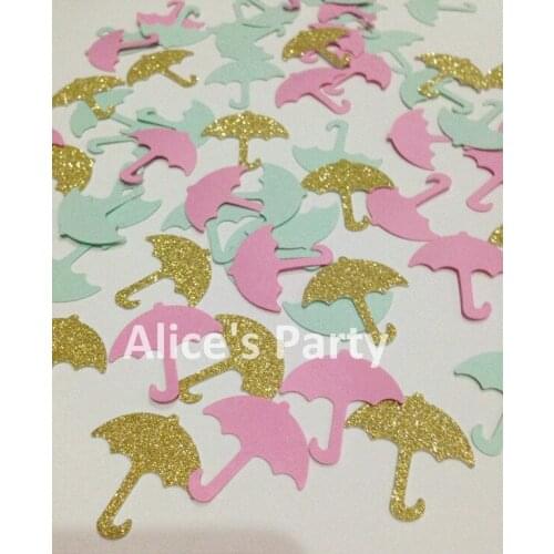 400pcs Glitter Gold Pink Mint Tiny Umbrellas Confetti Baby Shower Birthday Party Table Setting Scatter Wedding Confetti