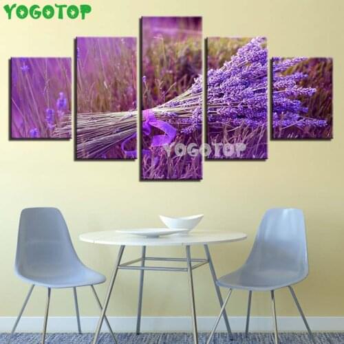 5 Pieces Lavender landscape diamond painting cross-stitch Full drill 5d diy mosaic diamond embroidery puzzle,Wall Art ML1522