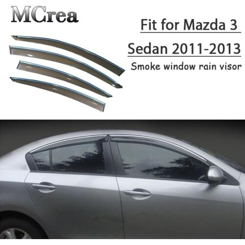 Atreus 1set ABS For 2013 2012 2011 2010-2007 Mazda 3 Sedan Accessories Car Vent Sun Deflectors Guard Smoke Window Rain Visor