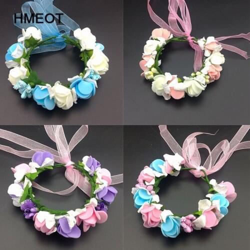 Free Shipping Wrist Flower Bridesmaid Sisters Hand Flowers Artificial Bride Flowers for Wedding Dancing Party Decor Bridal Prom