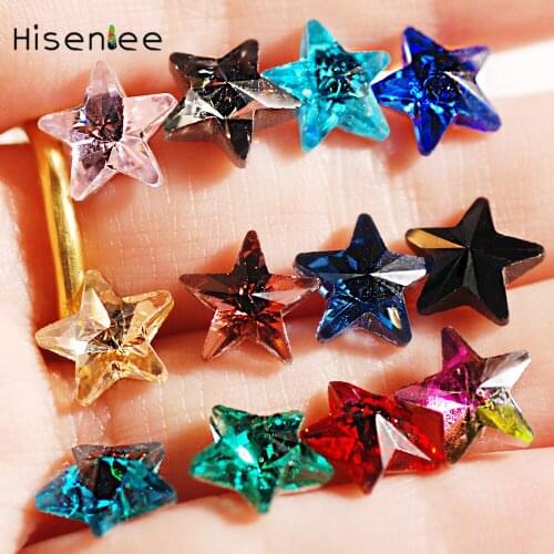 10MM 20pc/Pack Star Shape Rhinestone Shiny Glass Dedicated Punk Studs DIY Nail Arts&Crafts Trinkets Clothing Handmade Decoration