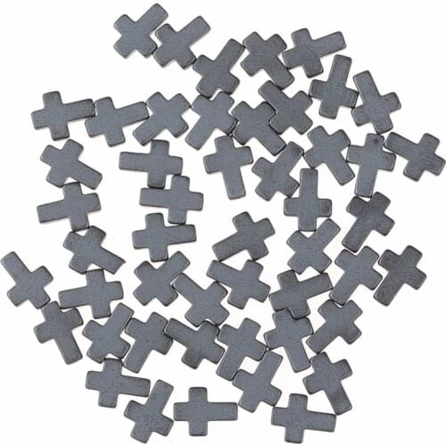 Natural Stone Hematite Beads Matt Cross beads 8*6*2mm for DIY Necklace Bracelet Jewelry Making Accessories Per Strand Pick Size