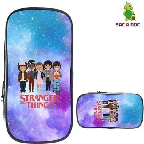 Mochila Stranger Things Pencil Case School Supplies for Kids Stationery 3D Print Storage Pouch Cosmetic Cases Makeup Box Bags