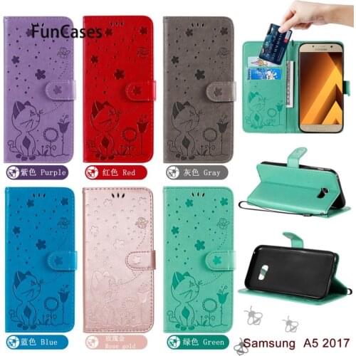 Mobile Bag Cover For estojo Samsung A5 2016 Butterfly case A3 A320 A520 2017 A510 A310 PU Leather Wallet Flip Phone Shell Csse