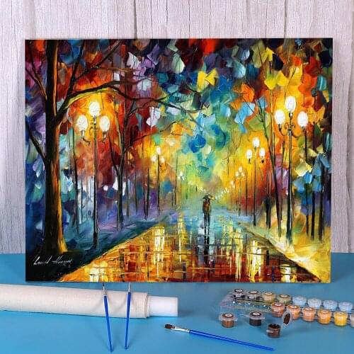 Date In The Park Painting By Numbers Set Acrylic Paints 40*50 Canvas Pictures Wall Decoration Crafts For Handiwork