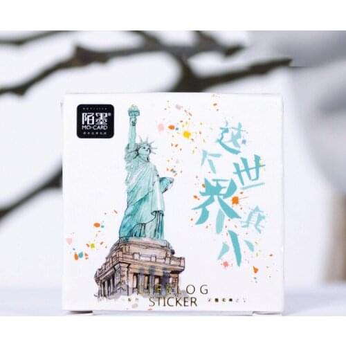 45PCS/box New Its A Small World Lovely Stationery Scrapbook Paper Lable Stickers Crafts And Scrapbooking Decorative Lifelog