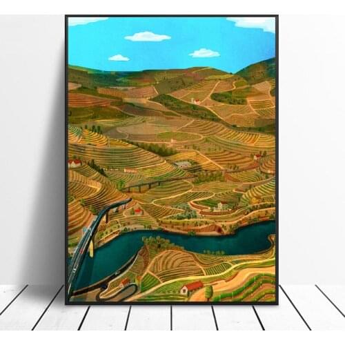 Douro Valley Canvas Painting Art Print Poster Picture Wall Modern Minimalist Bedroom Living Room Decoration
