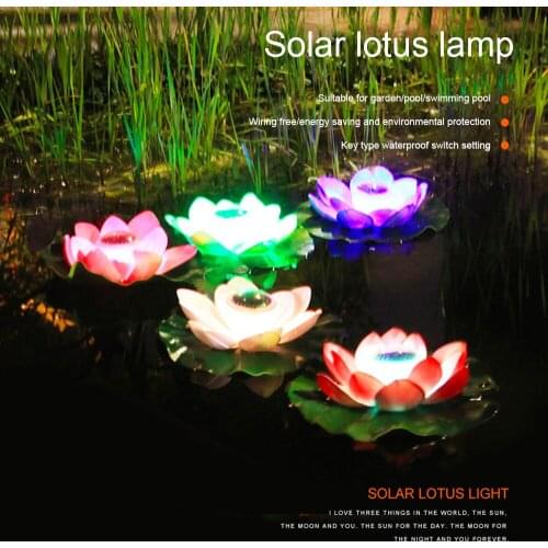 Lotus Lights Solar Landscape Lights Wishing Lights Pond Water Float Lotus Lights Outdoor Waterproof Courtyard Garden Decoration