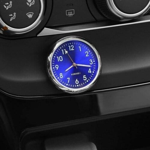 Pocket Small Mini Luminous Quartz Analog Watch Stick-On Car Internal Auto Clock Accessories Gift Car Ornament Mechanics Sti W3Y0