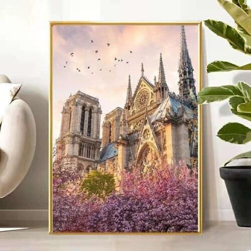 GATYZTORY Full Square&Round Diamond Painting cherry blossoms 5D Diamond Embroidery scenery Mosaic Cross Stitch Home Decor Gift
