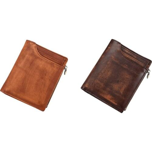 Casual Leather Short Foldable Wallet Purse Credit Cards Holder Clutch Coin Purs Frosted Short Men Wallet Coin Pocket Stylish