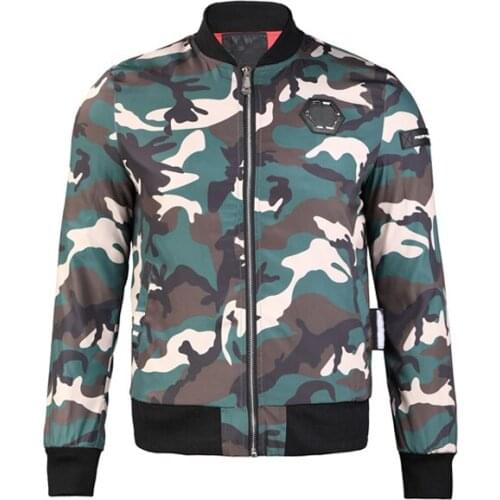 2020 PP Skull Autumn Winter Jacket Men Casual Sports Windbreaker Cotton Man Plein Jacket Metal Plate Chaquetas de hombre