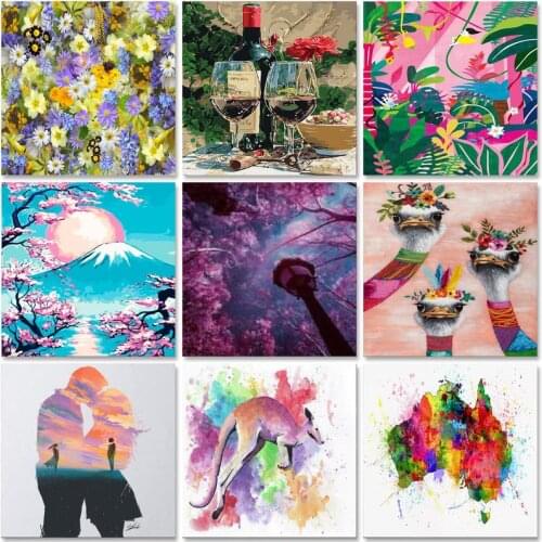 SDOYUNO Oil Paint By Numbers Kits Animals Painting By Numbers On Canvas Flowers Frame 60x75cm Scenery Draw Painting DIY Decor