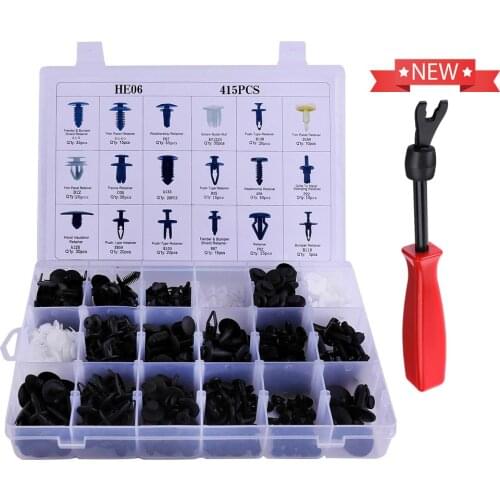 415 Pcs Car Retainer Fastener Clips Kit 18 Popular Sizes Auto Push Pin Rivets Set Bumper Door Trim Panel Clips for Ford Toyota