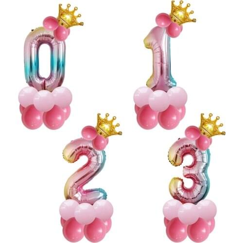 14Pcs/Set 0-9 Happy Birthday Balloons Wedding Birthday Party Decors 32inch Number Globos Baby Shower Kids Inflatable Toys