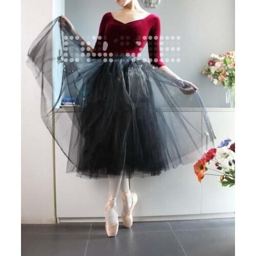 Support Dance New Adult Classical Length Tutu Skirt Girls Women Ballet Dress SK5
