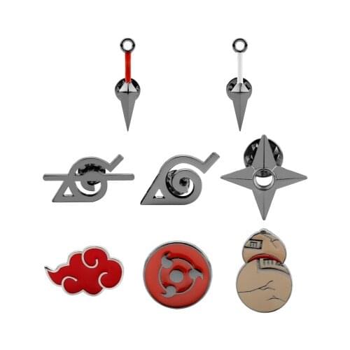 NEWest Anime Peripheral Narutoes Badge Narutoes Brooch Logo Badge Collar Pin