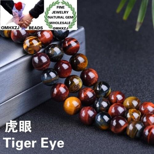 OMHXZJ Wholesale ZB138 6 8 10 12mm DIY Bracelet Necklace Jewelry Making Accessories Natural Stone Hot Fine Tiger Eye Round Beads