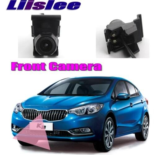 LiisLee Car Front Camera Hood Mesh Front Grille CAM For KIA Forte K3 2012-2018 2015 DIY Manually Control Channel Front Camera