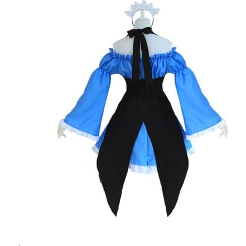Re:zero Kara Hajimeru Dress Cosplay Costume Rem Ram Long Sleeve Boat Neck Strapless Maid Dress Dance Party Costume Cosplay