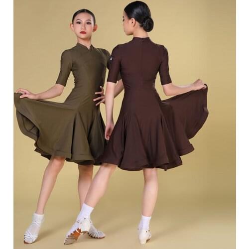 Latin Dance Dress Girls White Professional Competition Performance Wear Rumba Cha Cha Samba Tango Ballroom Stage Clothing DN6596