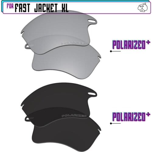 EZReplace Polarized Replacement Lenses for - Oakley Fast Jacket XL Sunglasses - Blk P Plus-SirP Plus