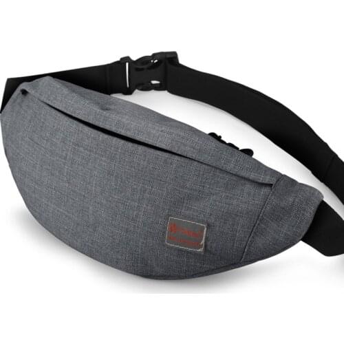 Male Men Waist Bag Pack Casual Functional Money Phone Belt Bag Women Bag for Belt Canvas Hip Bag Fanny Pouch Banana Bags
