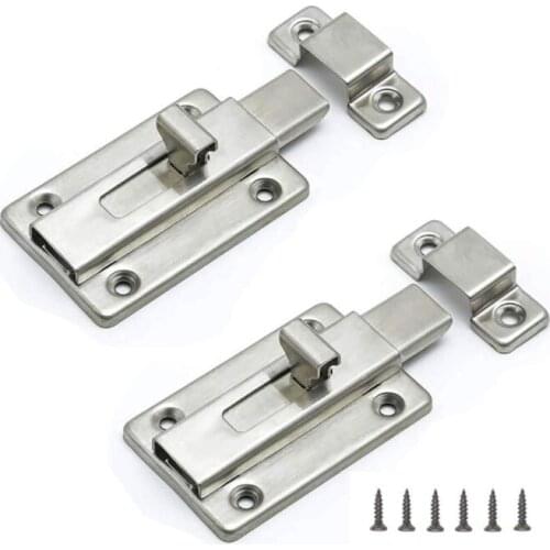 Slide Latch Stainless Steel Door Window Latch Sliding Barrel Bolt Lock for Home/Office Security 4-Inch Length -Pack of 2