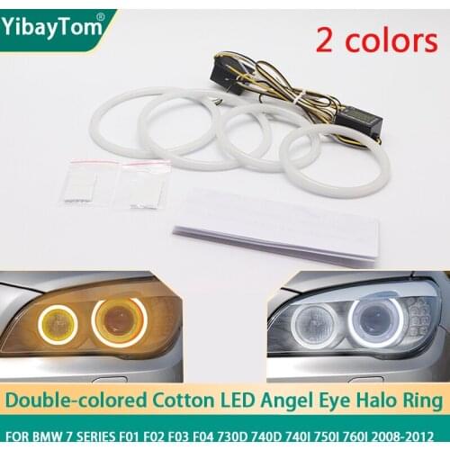 SMD Cotton Light Switchback LED Angel Eye Halo Ring DRL Kit For BMW 7 Series F01 F02 F03 F04 730d 740d 740i 750i 760i 2008-2012
