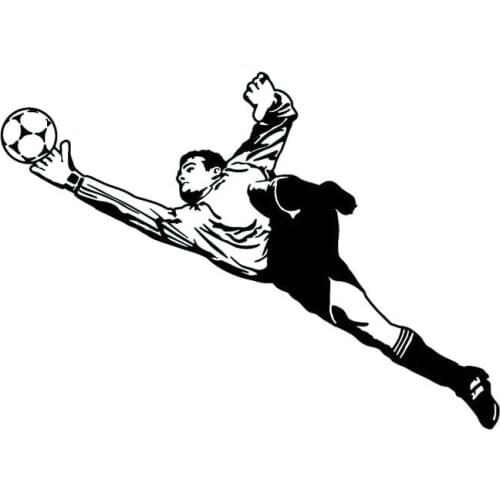 Car Sticker Goalkeeper Football Football Sports Car Sticker Funny Animal Decoration Window PVC Decal Black/White,16cm*12cm